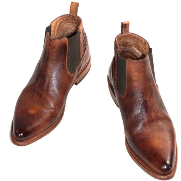 Bed Stu Rove Distressed Brown Leather Vintage Styling Slip-On Bootie Size 7 - Picture 8 of 12
